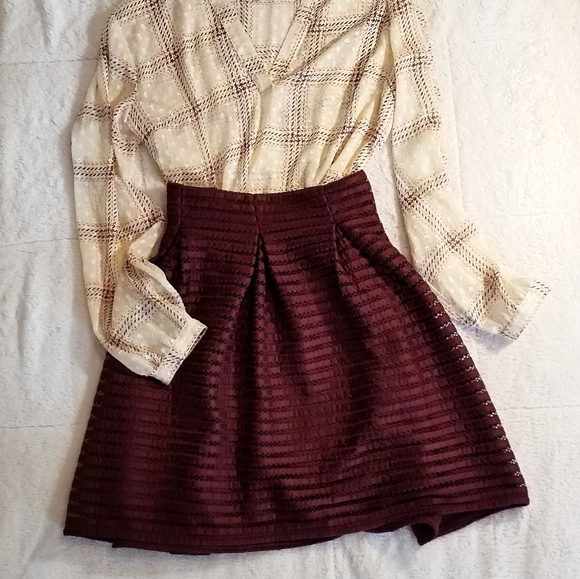 Xhilaration Dresses & Skirts - Wine Skater Skirt